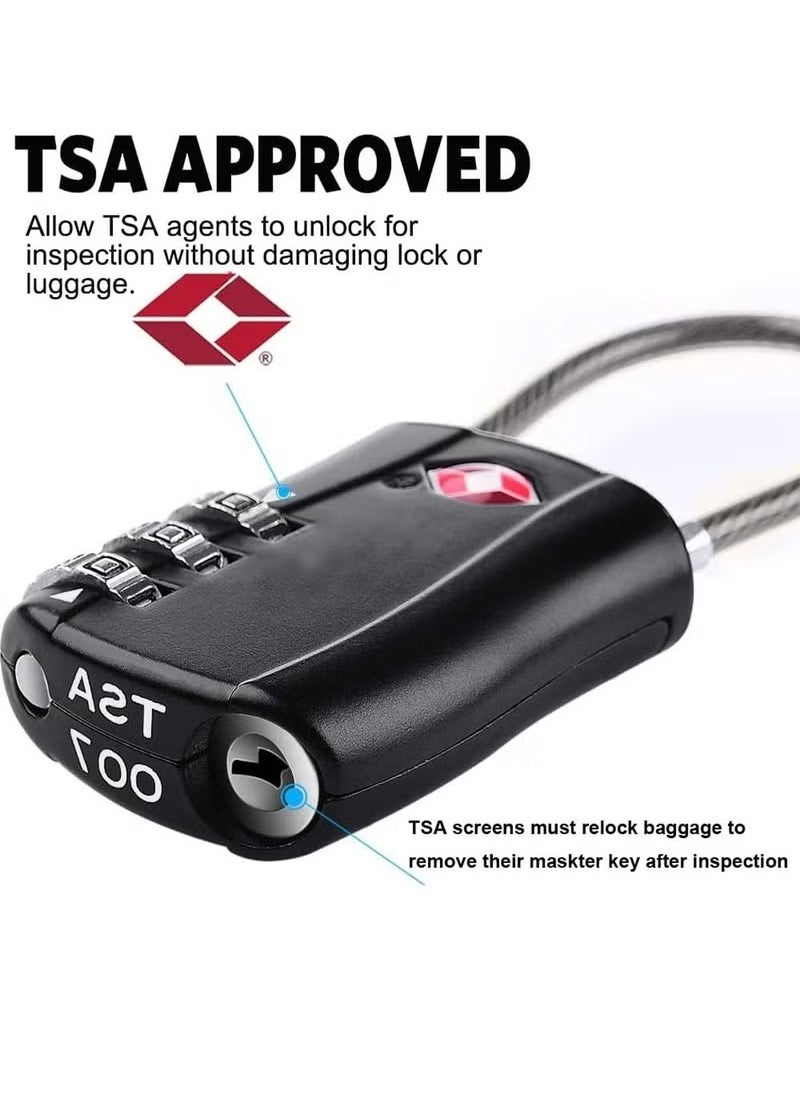 ماركة غير محددة - قفل الأمتعة المعتمد من TSA بحزمتين وجسم سبائك، قفل محفوظ برمز مركب مناسب للحقائب السفر، حقائب الأمتعة، الخزائن، صناديق اللياقة البدنية، وأقفال الدراجات. - Image 1