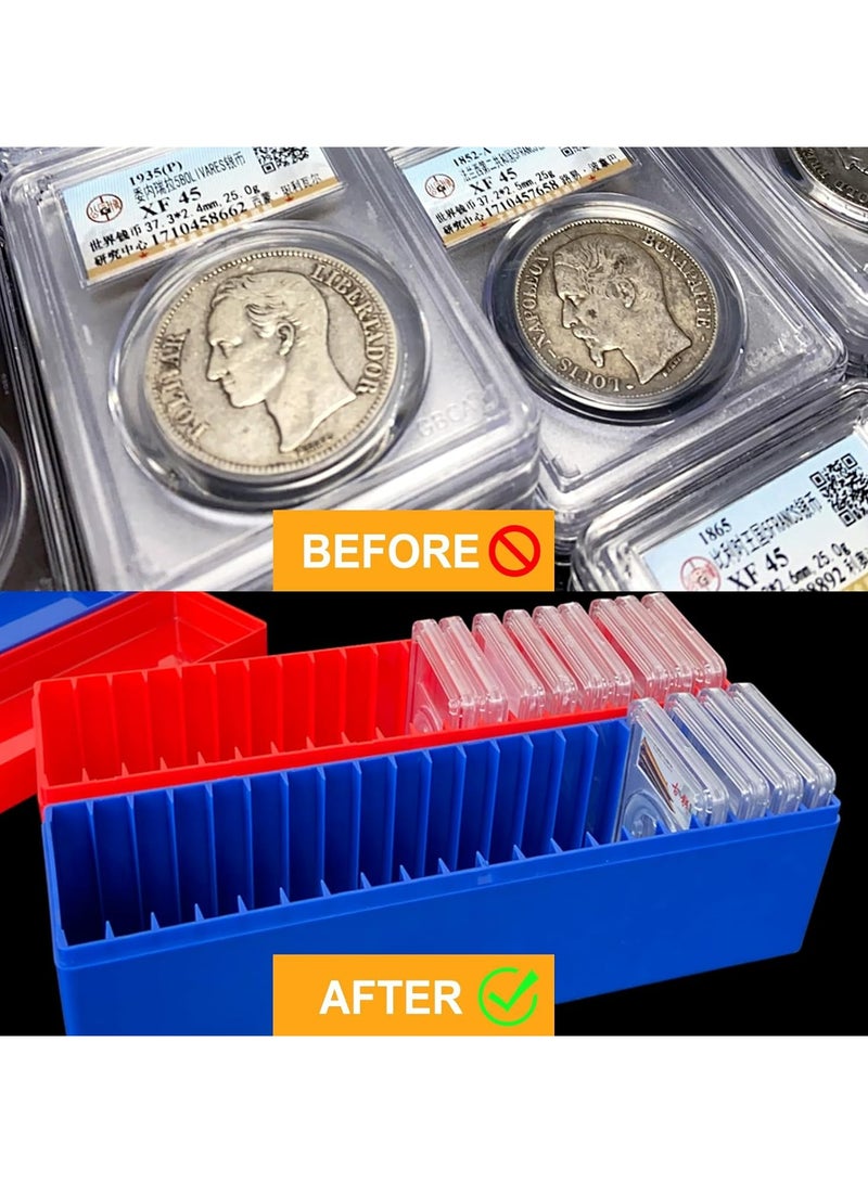 أوزيغالور صندوق تخزين العملات لـ 20 من حاملي PCCB/PCGS، حافظة بلاستيكية (أزرق، قطعة واحدة، الصندوق فقط) - Image 3