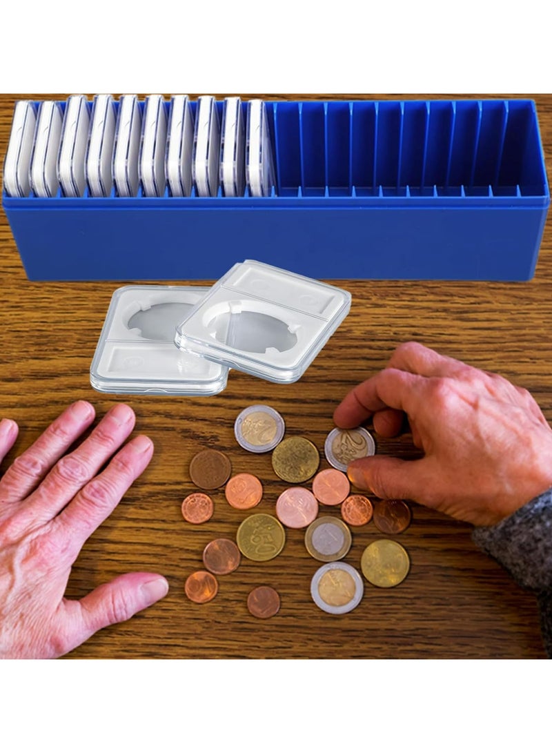 أوزيغالور صندوق تخزين العملات لـ 20 من حاملي PCCB/PCGS، حافظة بلاستيكية (أزرق، قطعة واحدة، الصندوق فقط) - Image 4