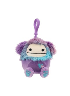 Squishmallows دبدوب صغير مزين 3.5 بوصة بمشبك إيدن بنفسجي مع قلوب، لعبة محشوة مرخصة رسمياً من كيليتو، لعبة ناعمة ملونة، هدية للأطفال، للبنات والأولاد، لعبة قابلة للغسل ومطاطية متعددة الألوان لجميع الأعمار  - Image 1