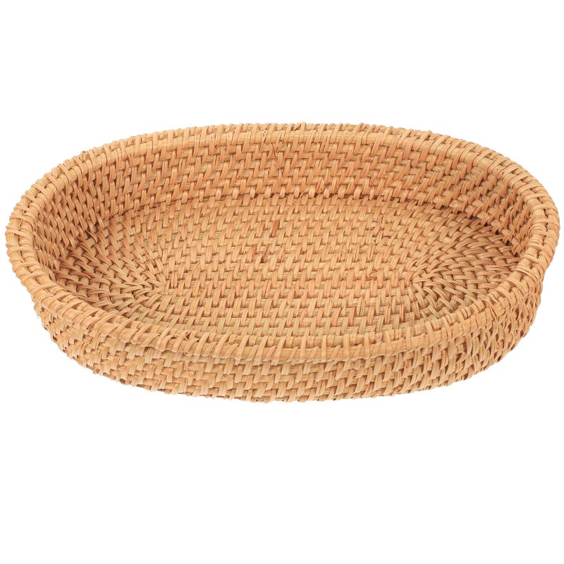 Woven Oval Snack Basket Small 20x12x4cm Japanese Style Wear Resistant Kitchen Storage - Image 2