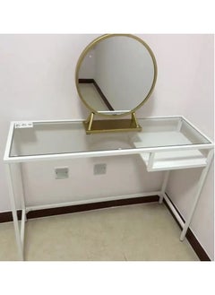 fashionhome Multifunction Modern Design Transparent Desk Dressing Table Study Table Desktop Table Large Storage Workstation for Bedroom Dressing Room 100x50x73 cm  - Image 3