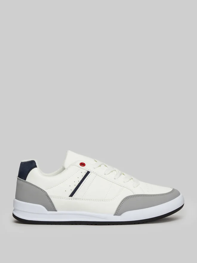 Men Off White Contrast Detail Sneakers