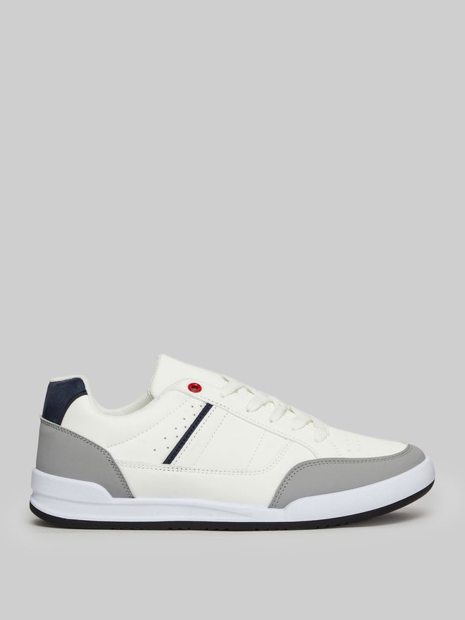 Styli Men Off White Contrast Detail Sneakers - Image 1