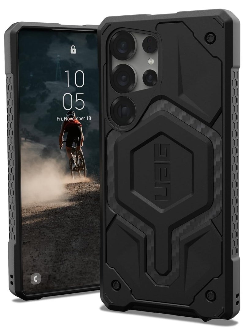 Urban Armor Gear - UAG Monarch for Samsung Galaxy S25 ULTRA Case Cover [25 Feet Drop tested]  - Carbon Fiber - Image 1