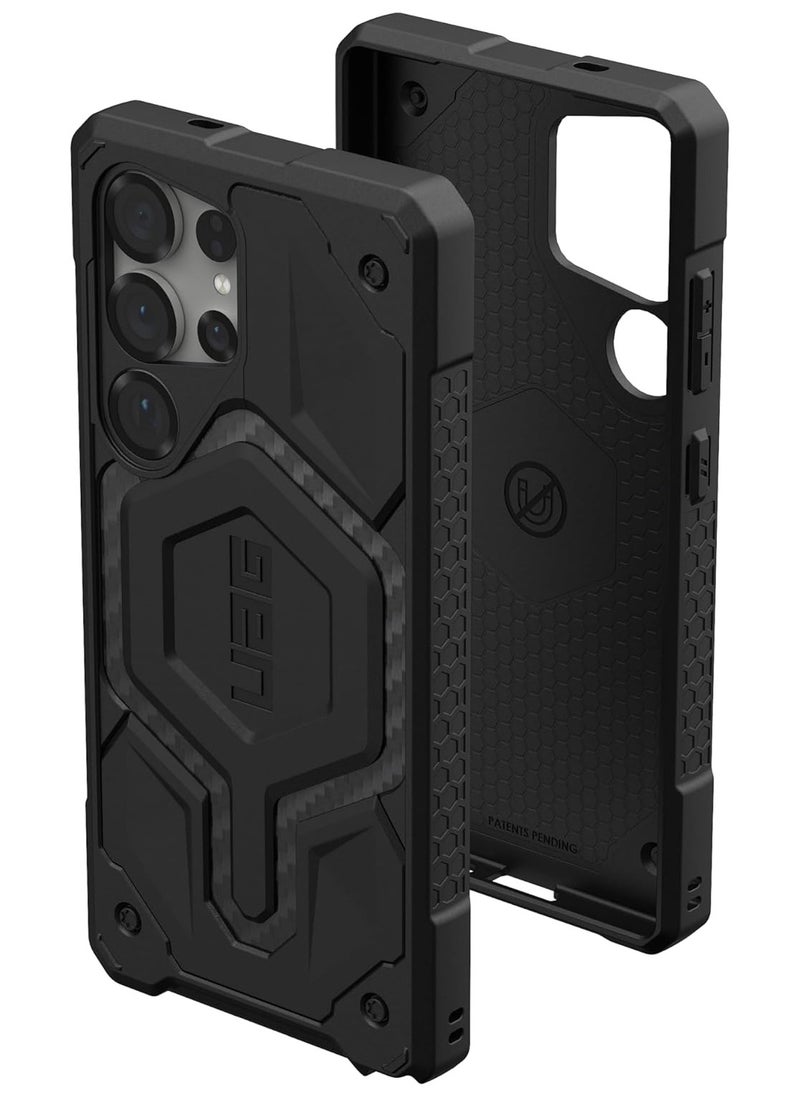 Urban Armor Gear - UAG Monarch for Samsung Galaxy S25 ULTRA Case Cover [25 Feet Drop tested]  - Carbon Fiber - Image 1