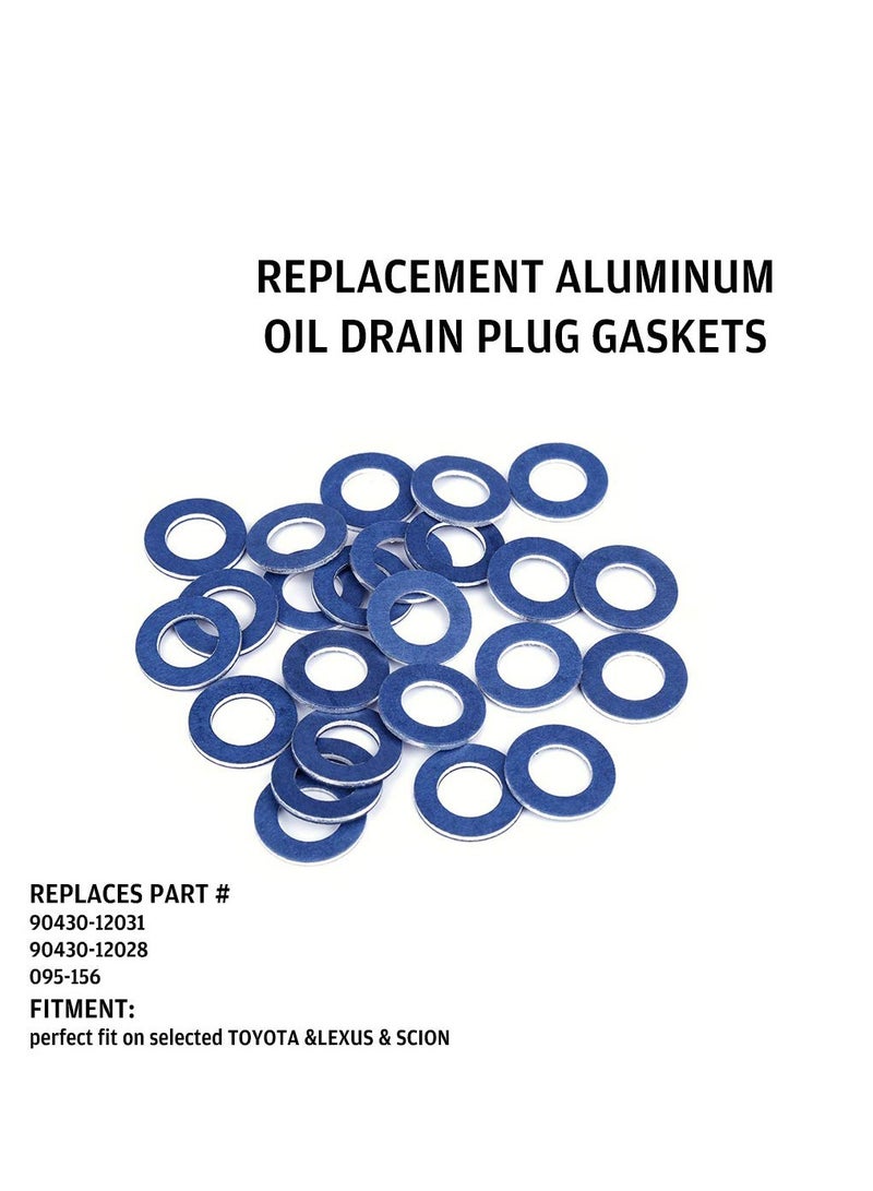Zikra 90430-12031 Aluminum Oil Drain Plug Gaskets Fits for Toyota Lexus Scion Crush Washer Seals Replaces# 9043012031, Oil Drain Plug Washers Aluminum (24Pcs) - Image 2