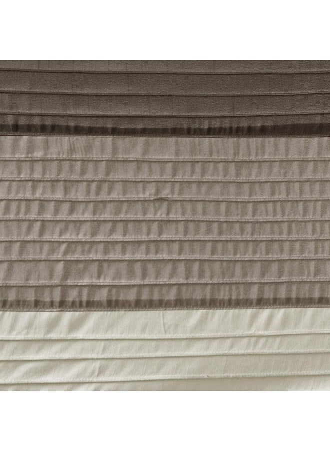 Madison Park Amherst Bathroom Shower Curtain Faux Silk Pieced Striped Modern Microfiber Bath Curtains, 72x72 Inches, Natural - Image 4