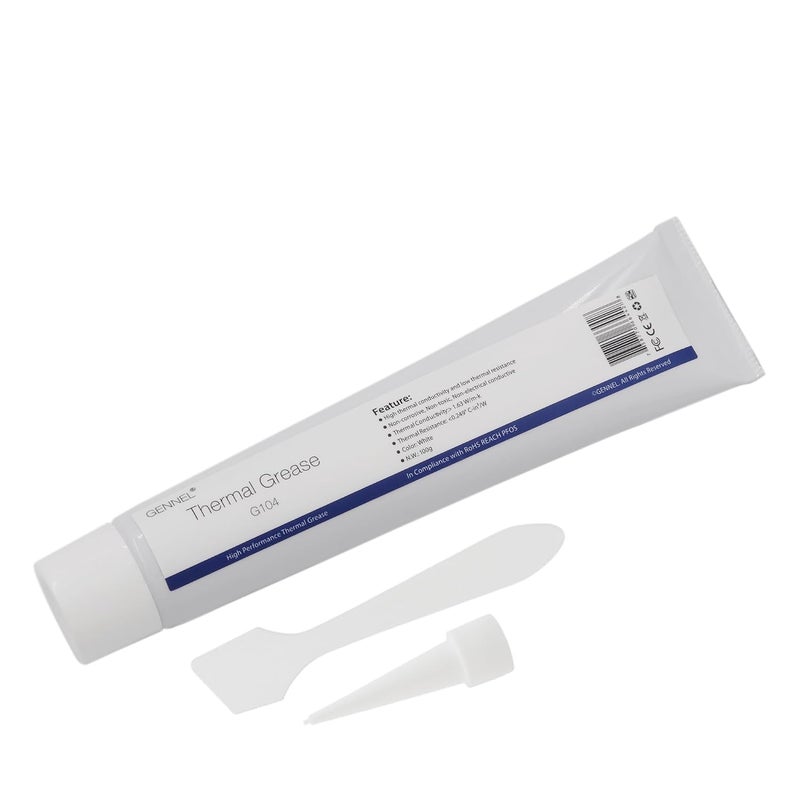 GENNEL G104 100Grams Tube White Thermal Grease Paste, Thermal Compound Heatsink Paste for PC CPU Coolers GPU LED PS4 Chipset Cooling - Image 1