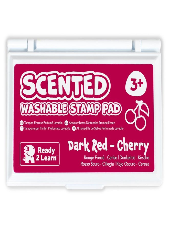 Ready 2 Learn Scented Stamp Pad for Kids | Cherry | Dark Red | Washable, Non Toxic Ink Pad for Stamps | Fade Resistant | Decorate Arts and Crafts - Image 1