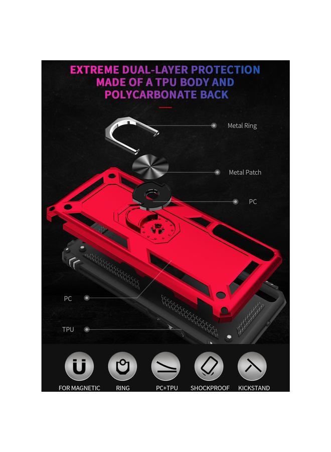 اس-توب جراب لهاتف LG Stylo 7 4G، جراب واقٍ مقاوم للصدمات مصنوع من مادة TPU + PC مع حامل دوار 360 درجة - Image 4