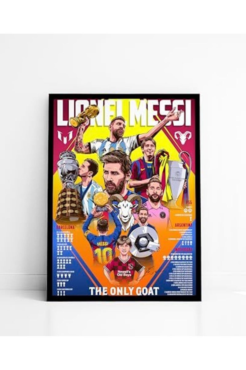 SINCE 7 STORE Lionel Messi, Neymar Jr, and Cristiano Ronaldo Legendary Career Framed Poster - Image 5