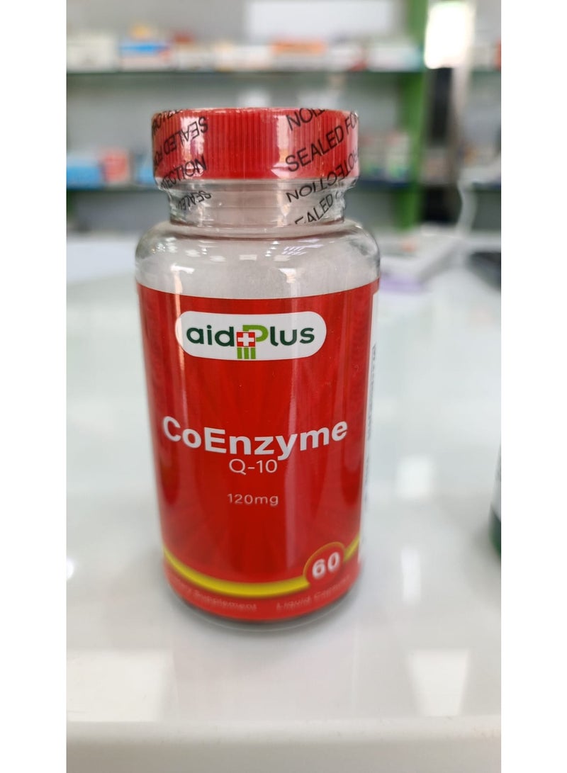مكمل إنزيم Q-10 من aid+Plus، بتركيز 120 ملغ، 60 كبسولة