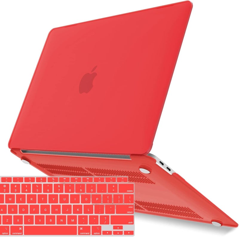 I Benzer Compatible with New MacBook Air 13 inch Case 2022 2021 2020 M1 A2337 A2179 A1932, Plastic Hard Shell Case with Keyboard Cover for Mac Retina Display with Touch ID, Red, MMA-T13RD+1A - Image 1