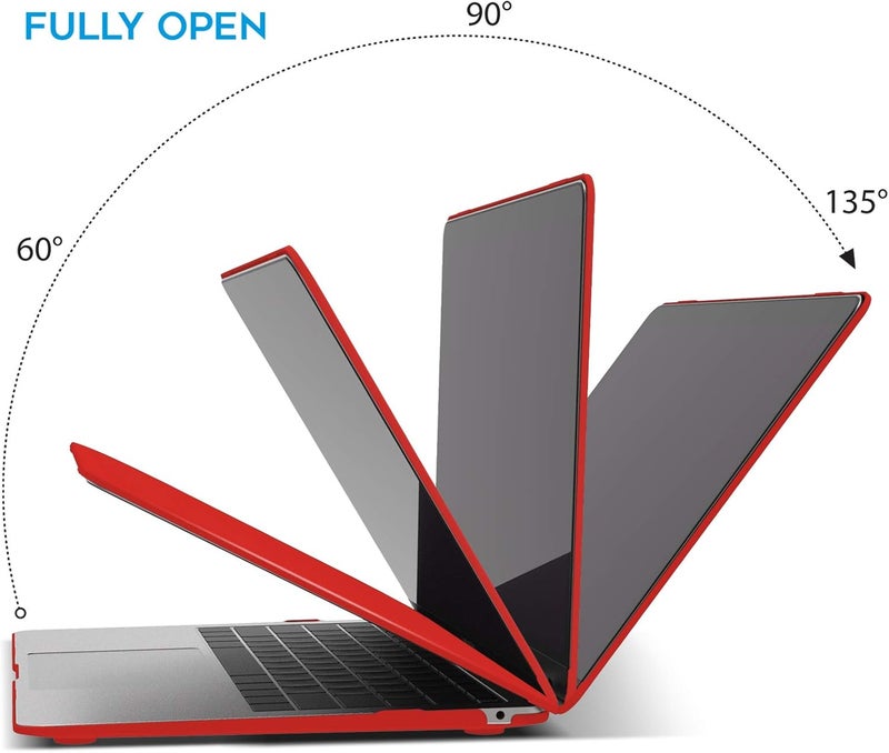 I Benzer Compatible with New MacBook Air 13 inch Case 2022 2021 2020 M1 A2337 A2179 A1932, Plastic Hard Shell Case with Keyboard Cover for Mac Retina Display with Touch ID, Red, MMA-T13RD+1A - Image 5