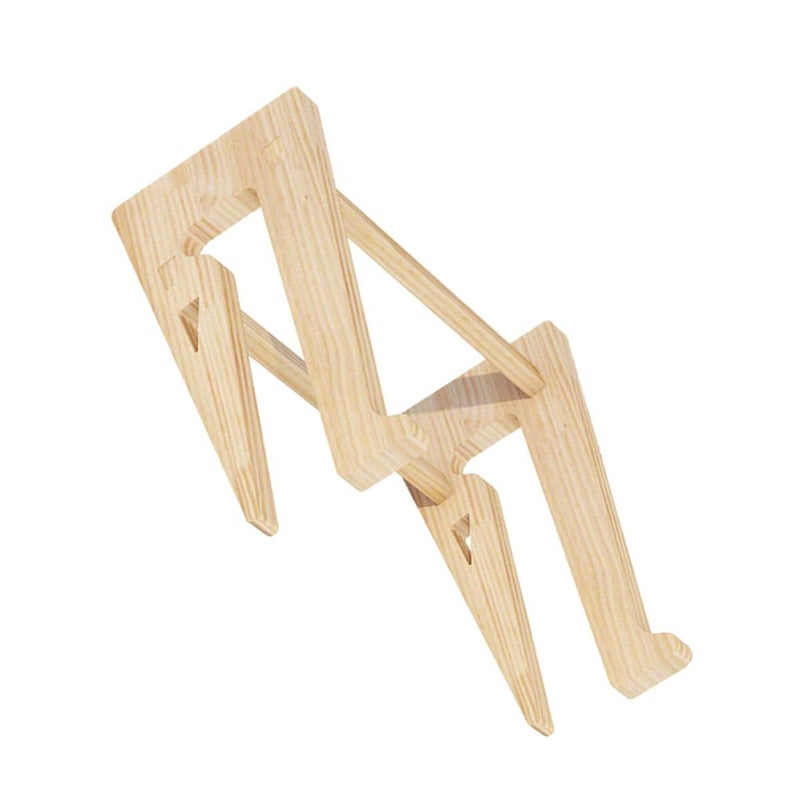 Ergonomic Bamboo Laptop Stand for 12 to 14 7 Inch Notebooks Office Home Desk Riser - Image 2