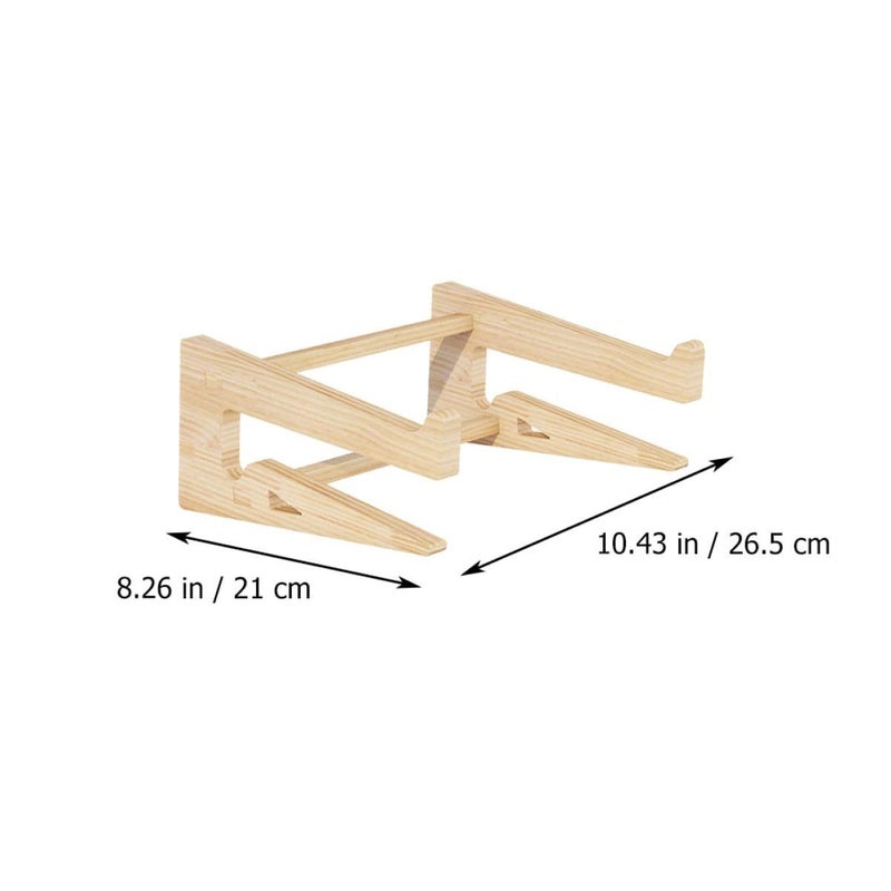 Ergonomic Bamboo Laptop Stand for 12 to 14 7 Inch Notebooks Office Home Desk Riser - Image 3