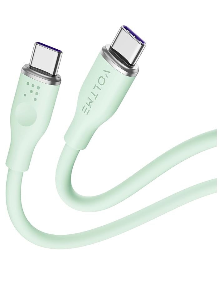 100W USB-C to USB-C Fast Charging Cable, Soft Silicone Type-C Cable with 5A PD, Compatible with iPhone Air, iPhone 17 Pro/17 Pro Max, 16/15 Series, MacBook Air/Pro, Dell XPS, Lenovo ThinkPad X1, ASUS ROG, HP Spectre, iPad Pro, Samsung Galaxy 25/24/23/22 Ultra, Pixel 9 Pro, Laptops, Tablets and All USB-C Devices - 1 Meter Green