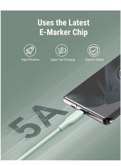VOLTME USB C Cable 100W, USB C to USB C Charging Cable Soft Silicon PD 5A Fast Charge Type C Cable for iPhone 15/15 Pro/15 Pro Max, MacBook Air/Pro, iPad Pro, Samsung Galaxy S24/S24 Ultra, Pixel (1m Green)  - Image 2