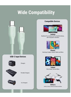VOLTME USB C Cable 100W, USB C to USB C Charging Cable Soft Silicon PD 5A Fast Charge Type C Cable for iPhone 15/15 Pro/15 Pro Max, MacBook Air/Pro, iPad Pro, Samsung Galaxy S24/S24 Ultra, Pixel (1m Green)  - Image 5