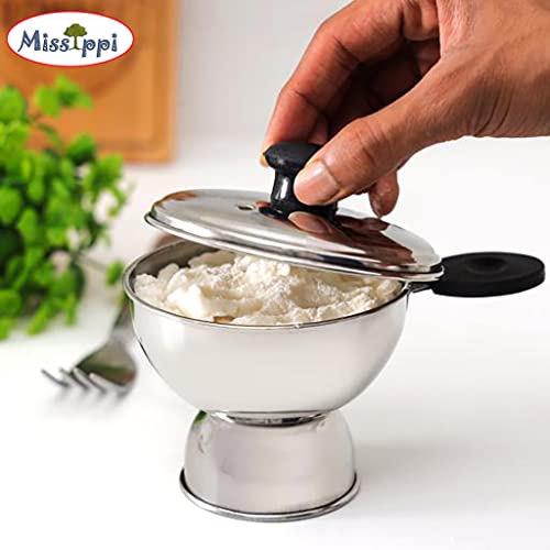 Missippi Chiratta Puttu Maker with Handle Use with Pressure Cooker Puttu Kutti Puttu Steamer Puttu Cooker Silver, Make in India - Image 3