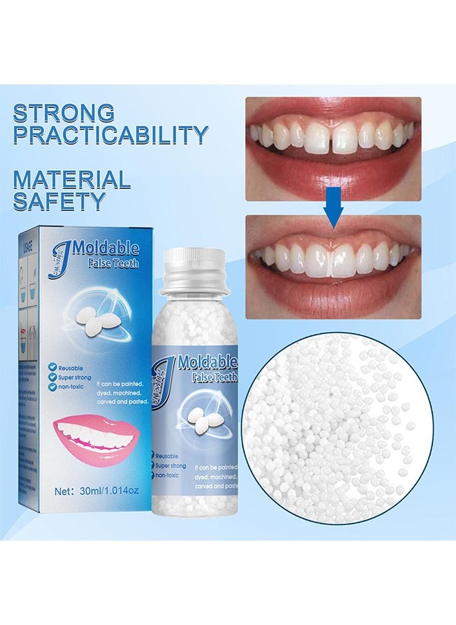 Jaysuing Moldable False Teeth,White Particles Reusable Non-toxic Temporarily Fill 30ml  - Image 4