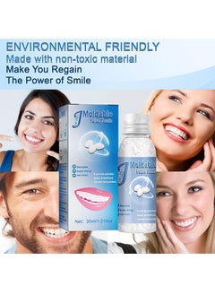 Jaysuing Moldable False Teeth,White Particles Reusable Non-toxic Temporarily Fill 30ml  - Image 3