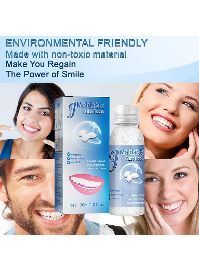 Jaysuing Moldable False Teeth,White Particles Reusable Non-toxic Temporarily Fill 30ml  - Image 3