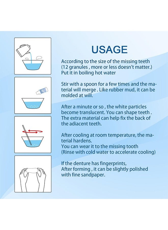 Jaysuing Moldable False Teeth,White Particles Reusable Non-toxic Temporarily Fill 30ml  - Image 5