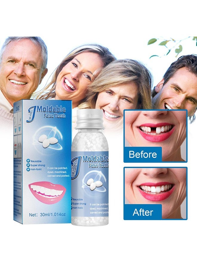 Jaysuing Moldable False Teeth,White Particles Reusable Non-toxic Temporarily Fill 30ml  - Image 2