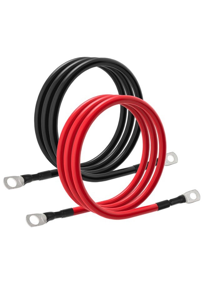 TUELETFU 6 AWG Battery Cables 6 Gauge Power Inverter Cables with 3/8 Inch and 5/16 Inch Lugs Each End for Solar Marine RV Car SUV Truck Tractor Motorcycle 2pcs (2FT, 6 AWG) - Image 5
