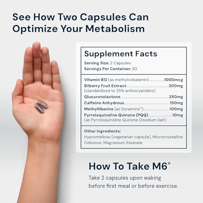 HPN High Performance Nutrition Metabolism Booster, HPN M(6) Fat Burner, Natural Weight Loss Supplement, Support Lean Muscle, Increase Energy, Vegan Friendly, Clinically Tested, 60 Capsules - Image 2