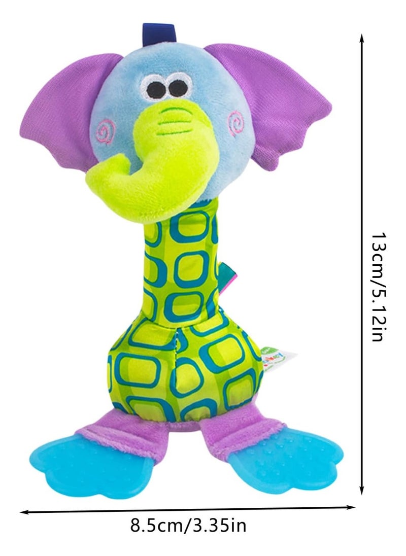 happy monkey - Small Baby Toys for Boys and Girls, Infant Newborn Toddler Childrens Toys, Soft Plush Toys, Baby Teethers, Stuffed Animal Elephant Toy 6 month 1 Year Kids Gifts - Image 1