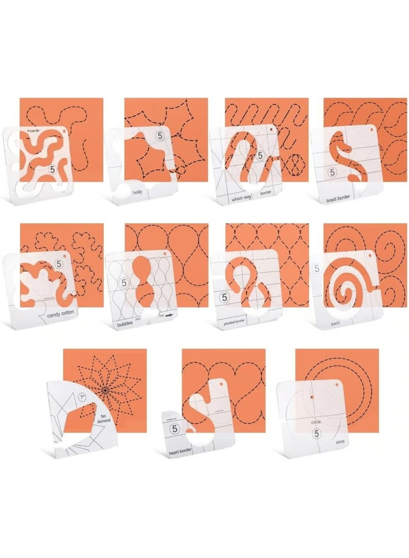 general 11-piece set of hollow acrylic sewing template DIY clothing sewing ruler set - Image 1