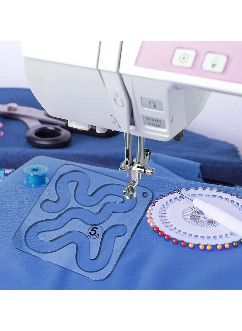 general 11-piece set of hollow acrylic sewing template DIY clothing sewing ruler set - Image 4