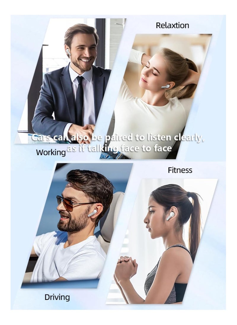 Generic - TWS Wireless Bluetooth Earphones, Transparent Design with Digital Display to Know the Charging Level, High Definition Stereo Gaming Headphones with Built-in Mic, with Touch Control Technology for the Earphone - Blue - Image 1