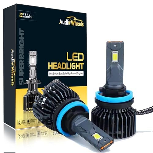 Audio Wheels H8/H11 LED Headlight Bulbs – 160W High-Performance Lighting, 16,000 Lumens Ultra-Bright Output, 6000K Cool White Glow for Superior Visibility and Enhanced Safety. - Image 1