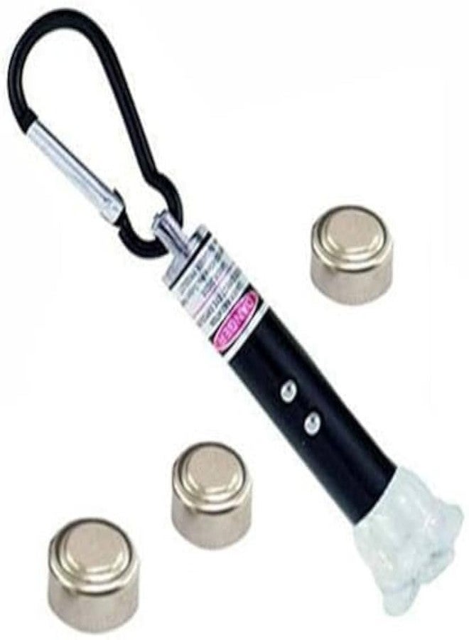 [Reena Collections]: 3 in 1 Laser Pointer, Small Laser Light for Kids and Key Chain Hook with 3 Button Size Cells (Pack of 1, Black) - Image 3