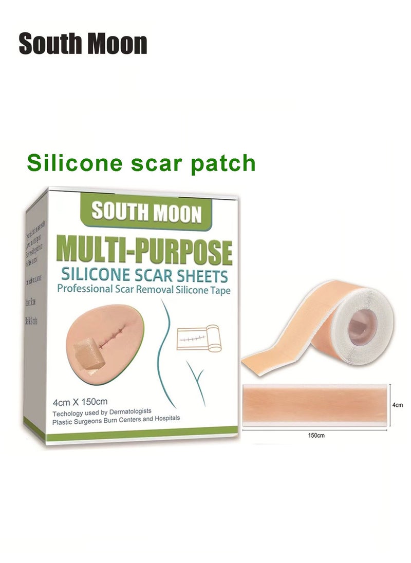 SOUTH MOON Silicone Scar Sheet – Professional Scar Removal & Healing Formula – High-Quality Silicone Tape – For C-Section, Burn, Surgical Scars – 4cm X 150cm  - Image 1
