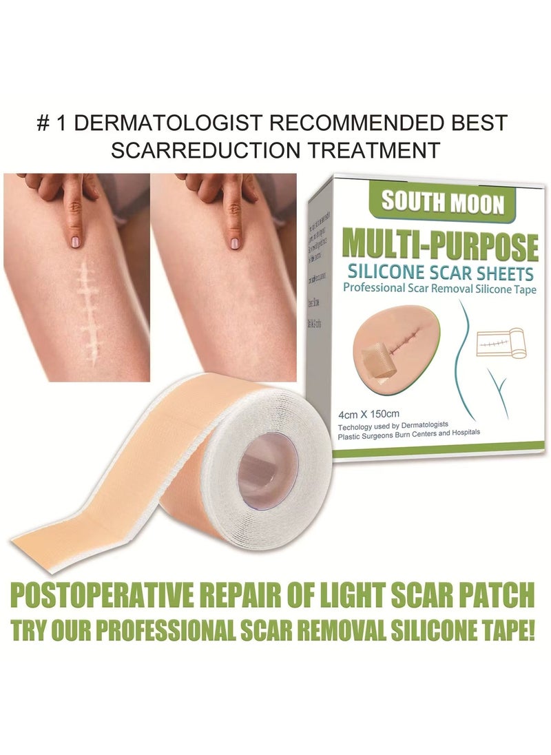 SOUTH MOON Silicone Scar Sheet – Professional Scar Removal & Healing Formula – High-Quality Silicone Tape – For C-Section, Burn, Surgical Scars – 4cm X 150cm  - Image 2