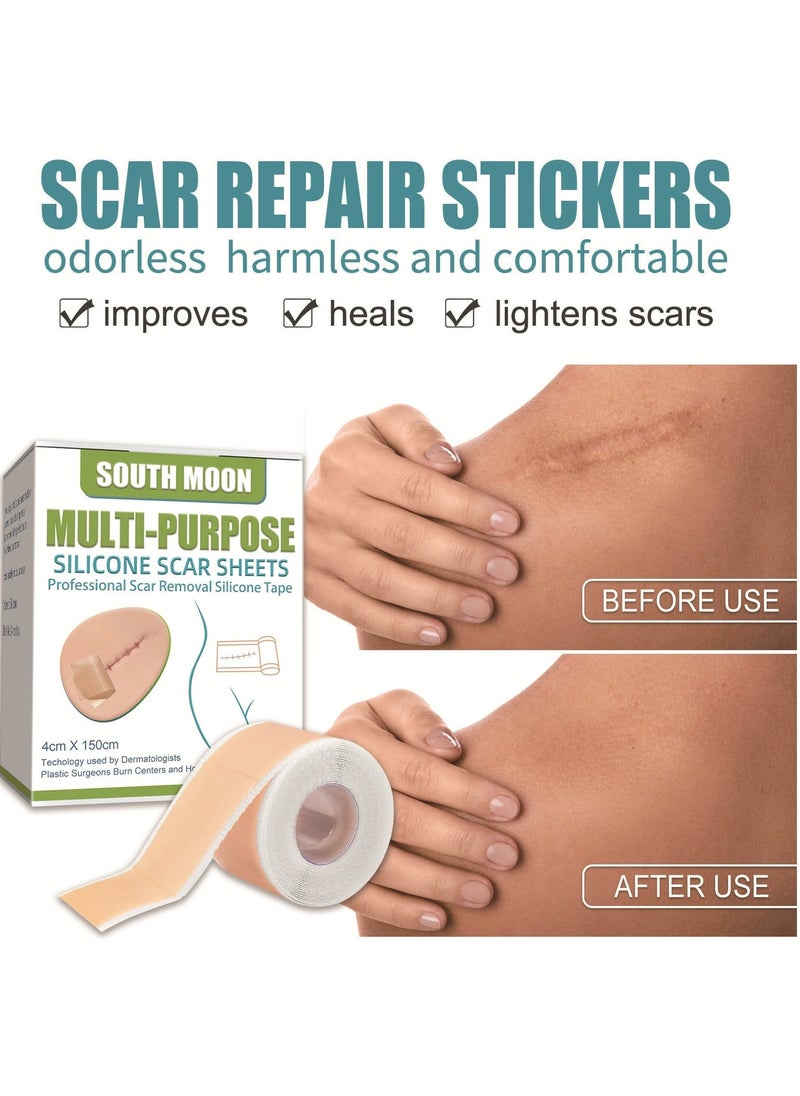 SOUTH MOON Silicone Scar Sheet – Professional Scar Removal & Healing Formula – High-Quality Silicone Tape – For C-Section, Burn, Surgical Scars – 4cm X 150cm  - Image 5