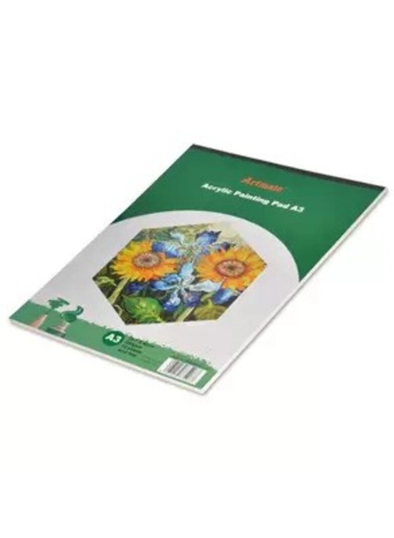 Artmate 12-Sheets Artmate Acrylic Painting Pad A3, 300GSM - JISKHSACC-A3