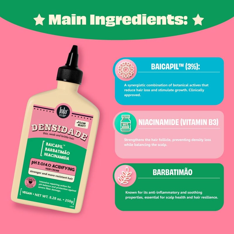 Lola From Rio - Densidade - Acidifying With pH 3.0/4.0, Improves Hair Resistance, Prevent Anti-Breakage and Fall, Protect Against Chemical Process, Balance hair pH 8.82 Fl Oz - Image 4