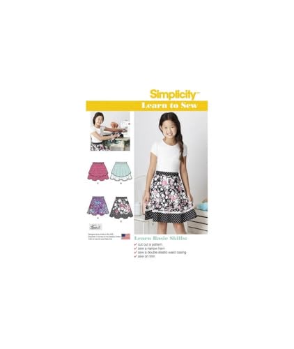 Simplicity 8106 Easy to Sew Girl's Layered Skirt Sewing Pattern, Size 8-16 - Image 4