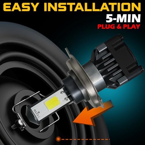 OTO2EYE 1 YEAR WARRANTY 40W High Bright H4 LED Headlight Bulb for Bike Scooter 6000 Lumens 8000 RPM Fan for Cooling Aluminum Body Bike LED Light - Image 5