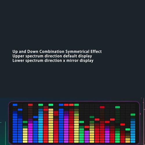 Zyyini LED Music Spectrum Display, 16x24 384 RGB LED Display Audio Spectrum Analyzer Display, 5V 1A 3W USB LED Music Spectrum for Car Game Room,with Clock 20 Dynamic 7 Color - Image 3