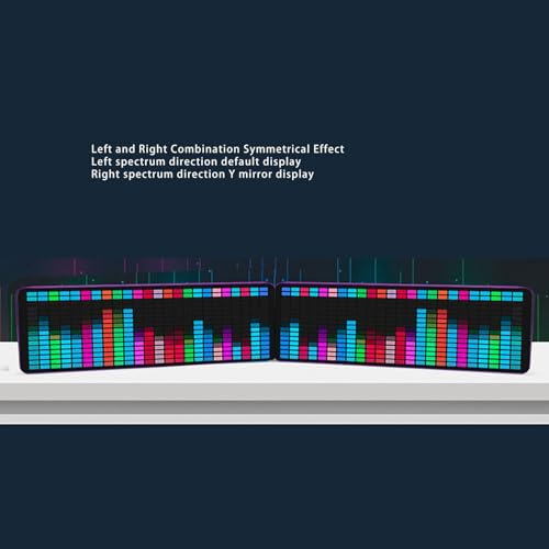 Zyyini LED Music Spectrum Display, 16x24 384 RGB LED Display Audio Spectrum Analyzer Display, 5V 1A 3W USB LED Music Spectrum for Car Game Room,with Clock 20 Dynamic 7 Color - Image 5