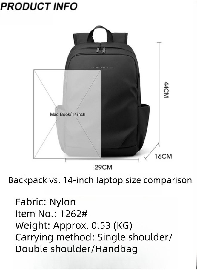 Backpack Computer Backpack Travel Outdoor Business Commuter Laptop Bag 29*16*44 Cm - Black