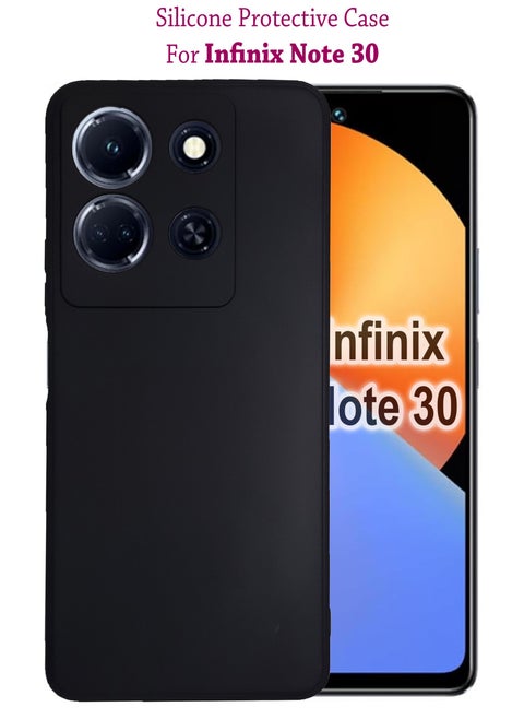 Silicone Protective Back Case Cover For Infinix Note 30 - Black