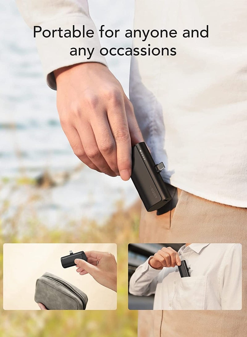 ELTRAZONE VEGER 5000mAh Mini Power Bank,20W Fast Charging Portable Charger USB C Battery Pack Compatible with USB C Phones Samsung Huawei Pixel and More,Black - Image 5